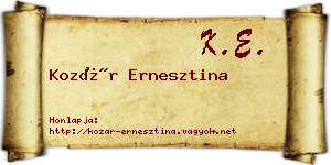 Kozár Ernesztina névjegykártya
