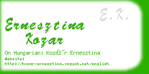 ernesztina kozar business card
